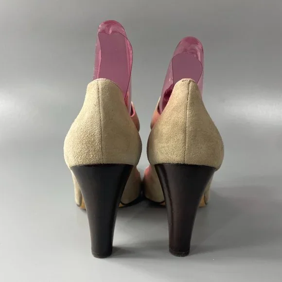Giuseppe Zanotti Mary Janes Suede Block Heel Shoes, Size 38.5